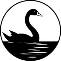 Premium Black and White Swan Icon - Elegant Design for T-Shirts, Mugs, and More - Perfect for Nature Lovers and Art Enthusiasts vector
