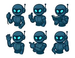 Expressive Cartoon Robot Reading, Waving, and Interacting with Friendly Gestures vector