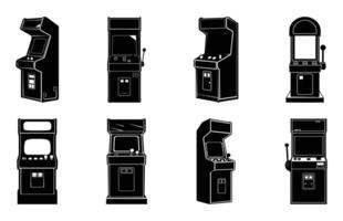 Arcade Game Machine Silhouette Clipart Bundle vector