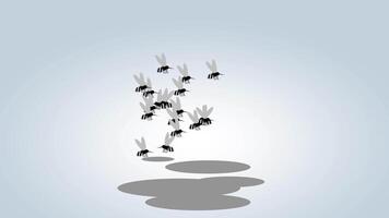 A cluster of mosquito upward from a shadow, symbolizing unity, freedom, and movement through nature and sky. video