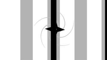 A ninja figure leaps between tall structures casting long shadows, representing stealth, agility, and precision in a grayscale urban setting video
