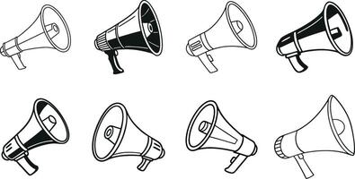 Editable Hand Announce Mic Vectors for Custom Media Projects