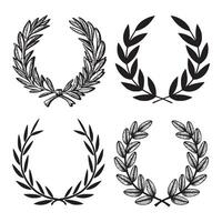 Design a pack of laurel wreaths, each with a distinct artistic style vector