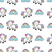 cute unicorn seamless pattern background design vector