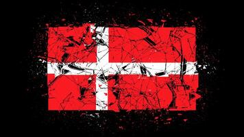 National flag of denmark, economy collapse, country crisis or break concept animation denmark flag on transparent background, alpha channel 4k footage video