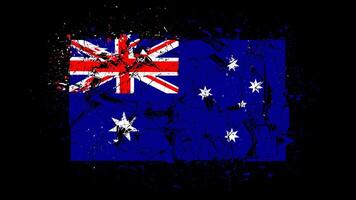 National flag of australia, economy collapse, country crisis or break concept animation australia flag on transparent background, alpha channel 4k footage video