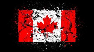 National flag of canada, economy collapse, country crisis or break concept animation canada flag on transparent background, alpha channel 4k footage video