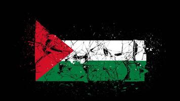 National flag of palestine, economy collapse, country crisis or break concept animation palestine flag on transparent background, alpha channel 4k footage video