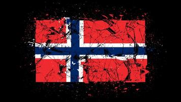 National flag of norway, economy collapse, country crisis or break concept animation norway flag on transparent background, alpha channel 4k footage video