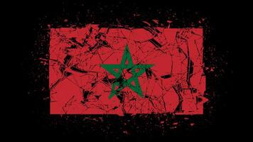 National flag of morocco, economy collapse, country crisis or break concept animation morocco flag on transparent background, alpha channel 4k footage video
