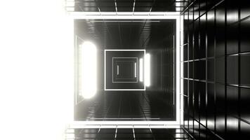 White LED Dynamic Square Strobe Tunnel Background VJ Loop 4K video