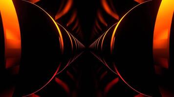 Red and Orange Neon Corridor with Round Glowing Shapes Background VJ Loop 4K video