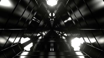 White Fantasy Science Corridor with Flashing Lights Background VJ Loop in 4K video