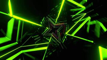 Light Green and Pink Figured Strobe Neon Corridor Background VJ Loop in 4K video