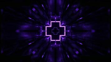 Purple and Light Green Cybernetic Corridor and Luminous Figured Frames Background VJ Loop in 4K video