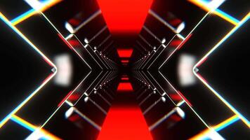 Red and White Sci-Fi Neon Corridor with Rhombus Background VJ Loop in 4K video