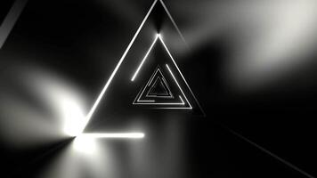White Beautiful Neon Triangular Tunnel Background VJ Loop 4K video