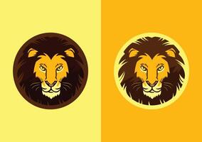 Lion head logo with calm formidable gesture vector