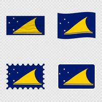 Tokelau national flag in four different styles. vector