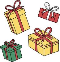 four different gift boxes with bows on a white background vector