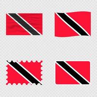 Trinidad and Tobago national flag in four different styles. vector