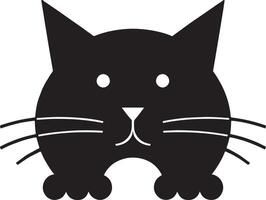 a black cat head with a white background vector