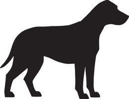 a silhouette of a dog standing on a white background vector