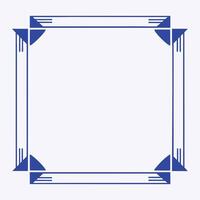 Blue geometric border design for elegant layout. vector