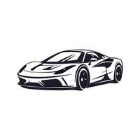 Minimalist design of sleek sports car in black and white. vector