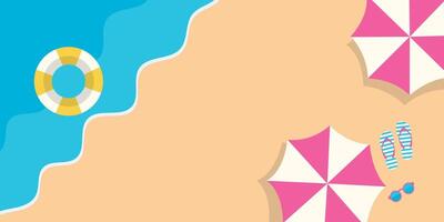Beach, summer poster, banner with empty space for text. vector