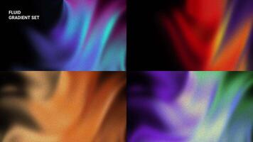 abstract colorful fluid gradient background set. Looping animation video