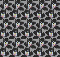 A seamless background with black orchids. vector