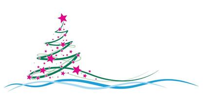 A festive card with a New Year tree. vector