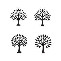 Set of trees silhouette vector