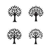 Set of trees silhouettes vector