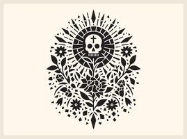 Skull Mosaic Made of Floral Elements vector