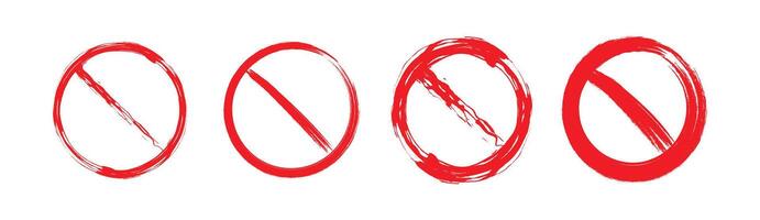 Set of grunge blank prohibiting signs for warning design vector