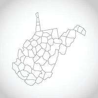 West Virginia Outline Stroke Map Design vector