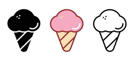 Ice Cream Cone Icon Set vector