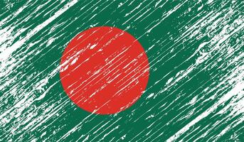 the flag of bangladesh grunge vector