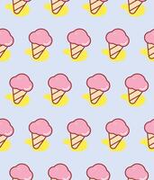 Ice Cream Cone Pattern Blue Background vector