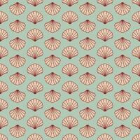 pink seashell seamless pattern, retro sea pattern vector