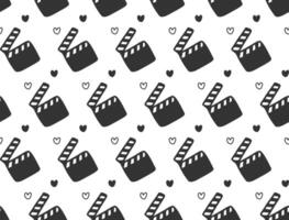 Seamless pattern of movie boards in flat minimal style vector