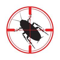 Target on cockroach icon ideal for pest control illustrations vector
