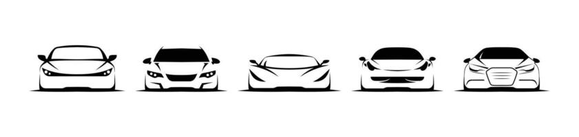 Modern sport car front view in clean flat style vector