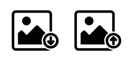 Download and upload picture icons for web and interface designs vector