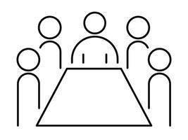 Outline style meeting room sign icon for office use vector