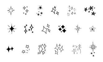 Hand drawn doodle stars in fun and playful style vector