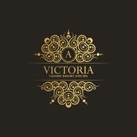 Luxury hotel label ornate template. Trendy vintage royal ornament frames illustration. vector