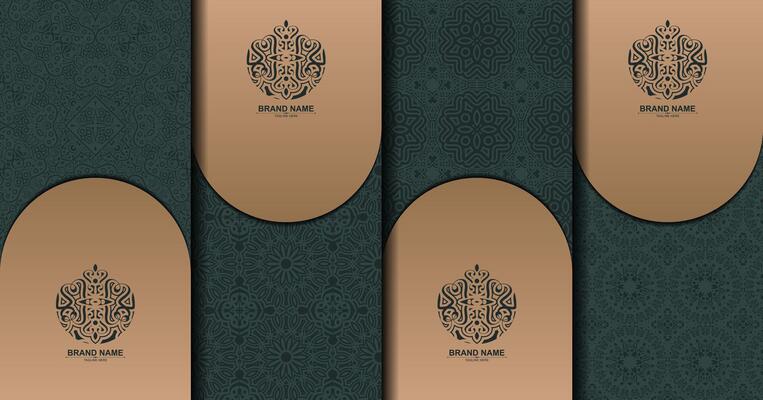 Luxury ornament line pattern label with logo